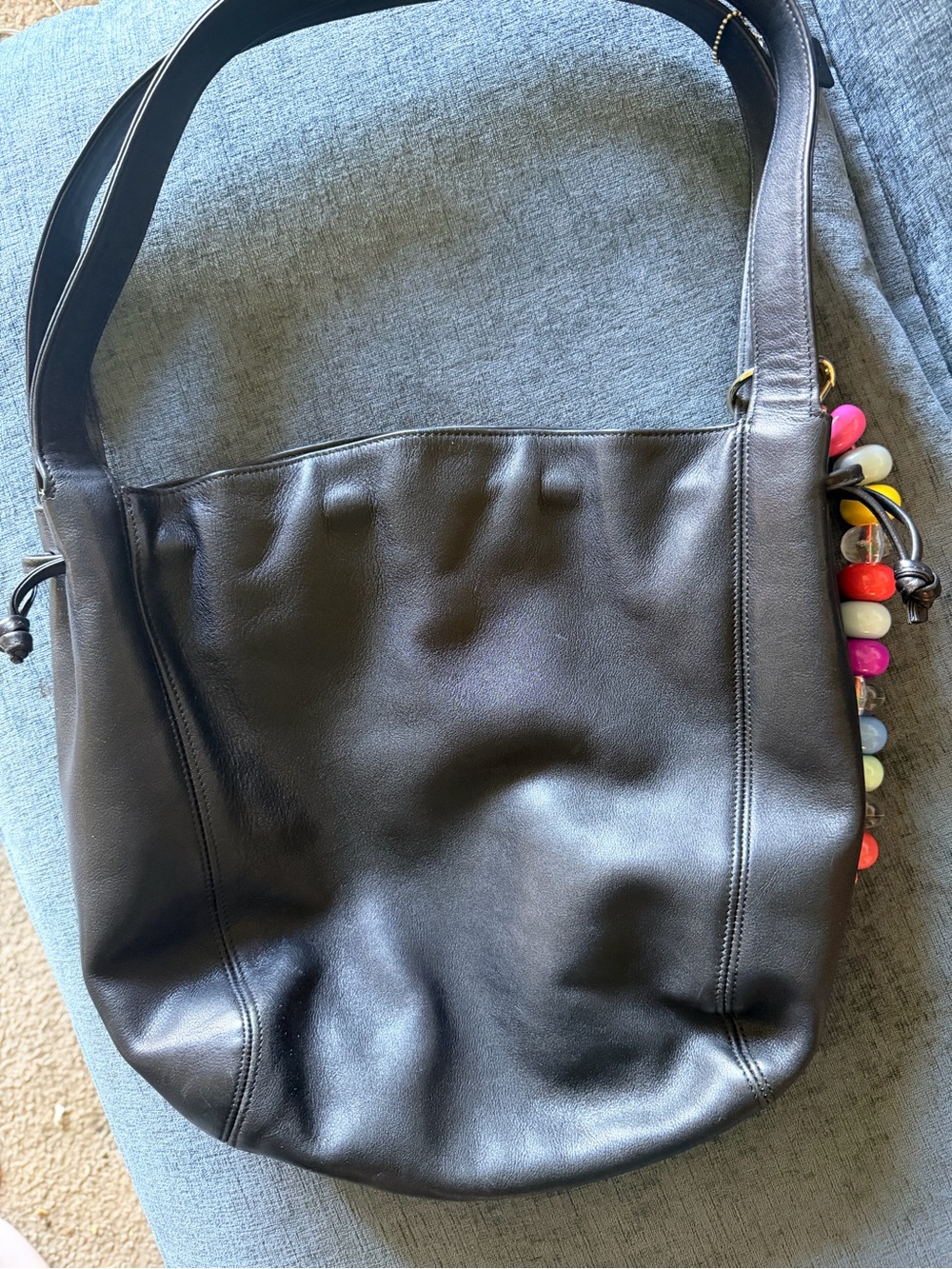 Vintage Coach 4180 Black Leather Drawstring
Bucket Bag